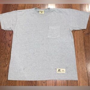 Russell Athletic Pro Cotton Grey Pocket Tee — L (made in Honduras)